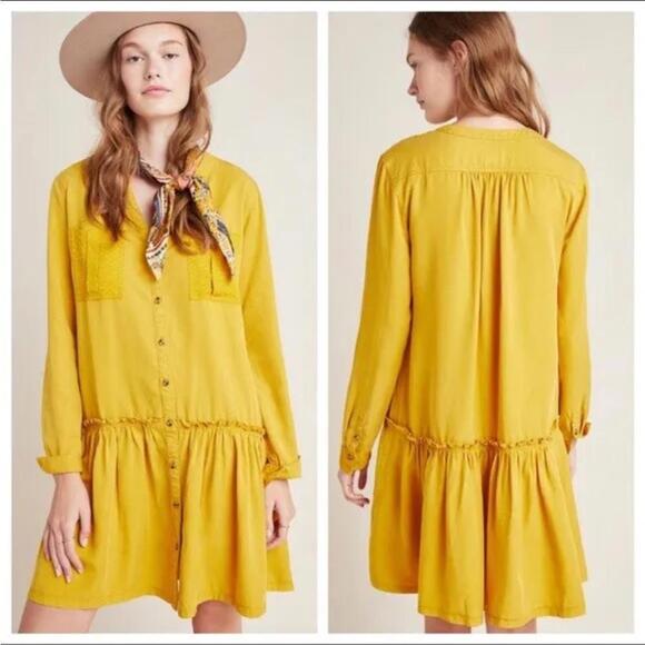 Anthropologie l Maeve Marlie Button-Front Tunic Dress Size 6 - Picture 2 of 12